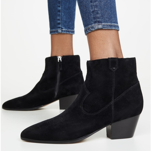 Villa Rouge Willie booties black suede size 7 - Picture 2 of 5